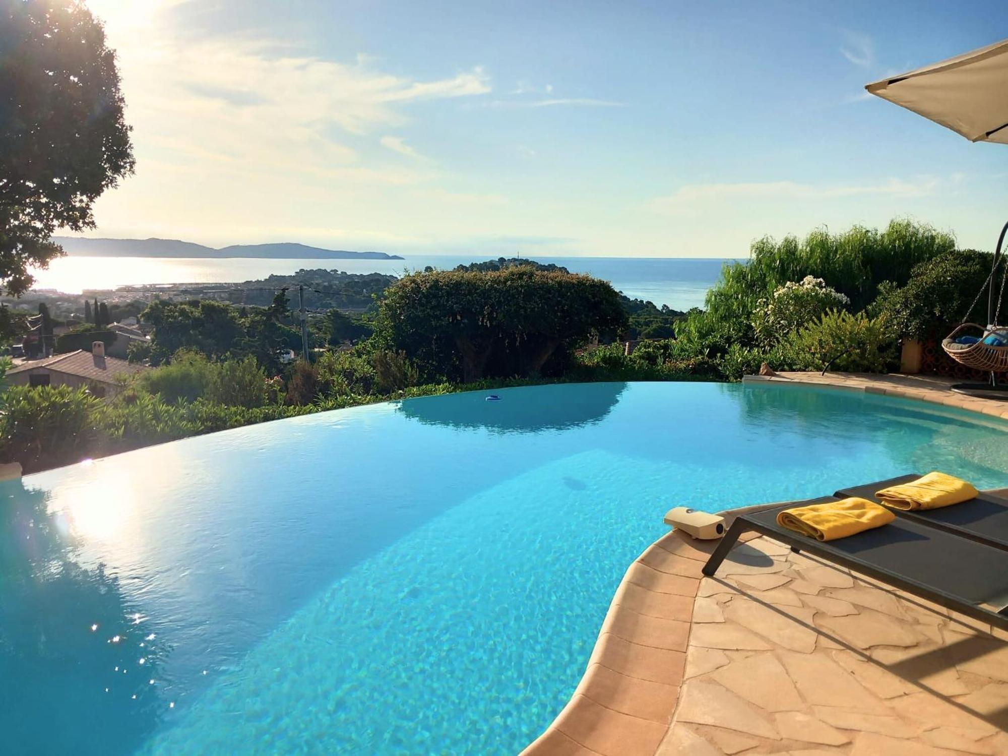 4-Star Private Villa With Heated Pool And Panoramic Sea View At Gulf De Saint Tropez Кавалер-сюр-Мер Экстерьер фото